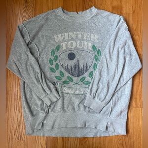 Aerie Gray Winter Tour Oversoze Crewneck Sweatshirt